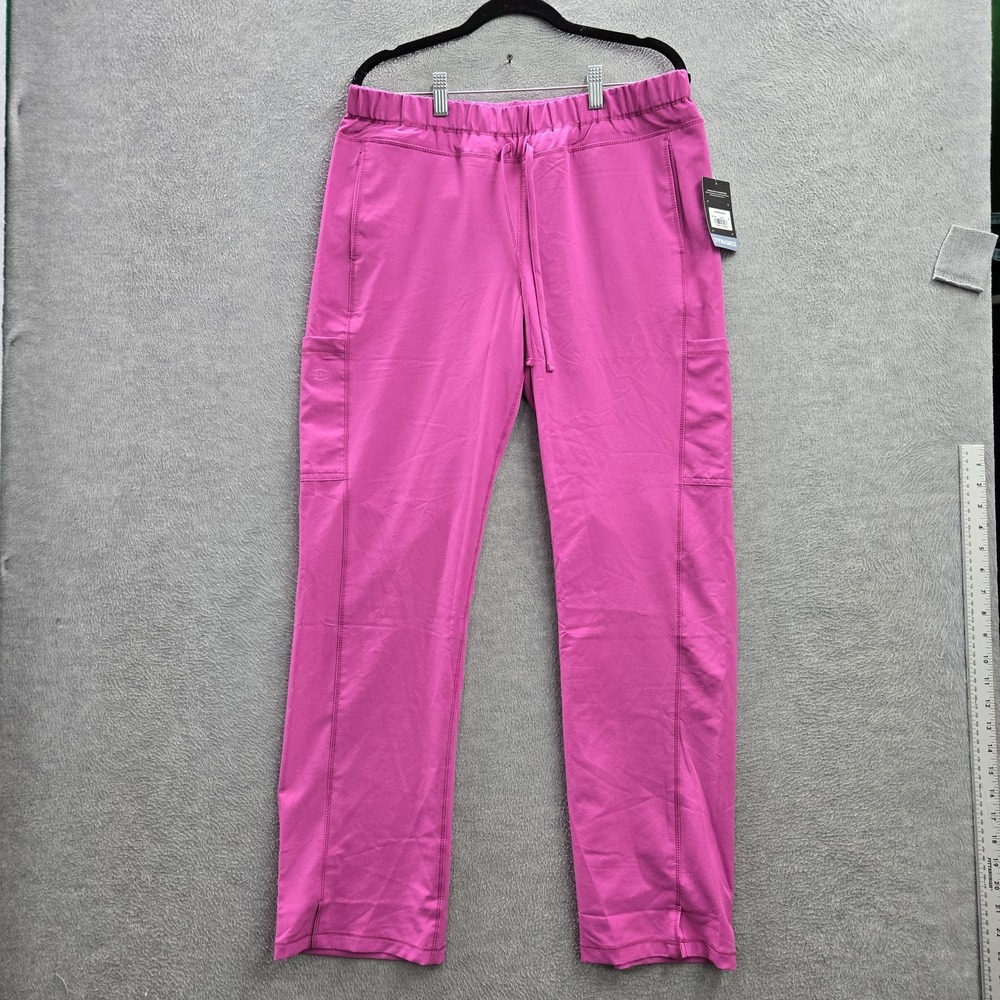 Dickies Women Scrub Pants M Pink Cargo DK130 Dynamix 30" Inseam NWT